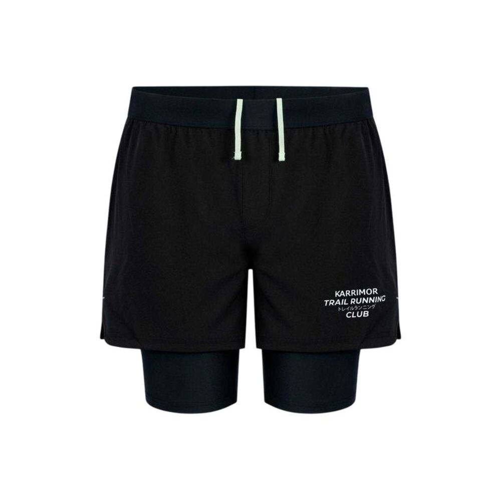 Karrimor Mens Performance 2 in 1 Running Shorts / Black